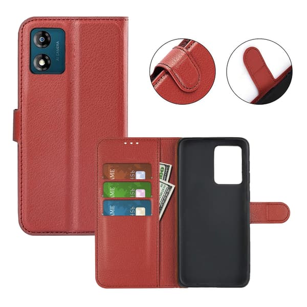 Motorola Moto E13 Wallet Case with Stand - Brown