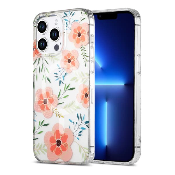 iPhone 13 Pro Max MagSafe Mobile Case - Flowers Pink