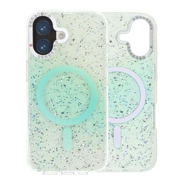 Glitter Diamond Magnetic Case - iPhone 17 Green