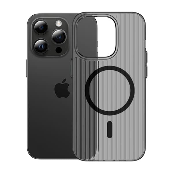 iPhone 15 Pro Mobilskal Korrugerad - Svart