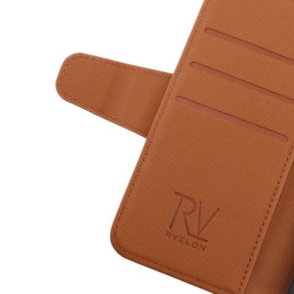 iPhone 13 Pro Plånboksfodral Extra Kortfack Rvelon - Guldbrun