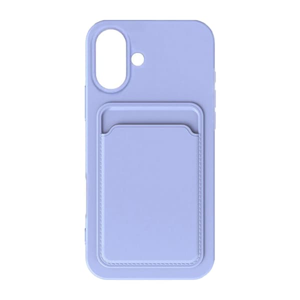 Silicone Case with Card Holder iPhone 16 - Purple