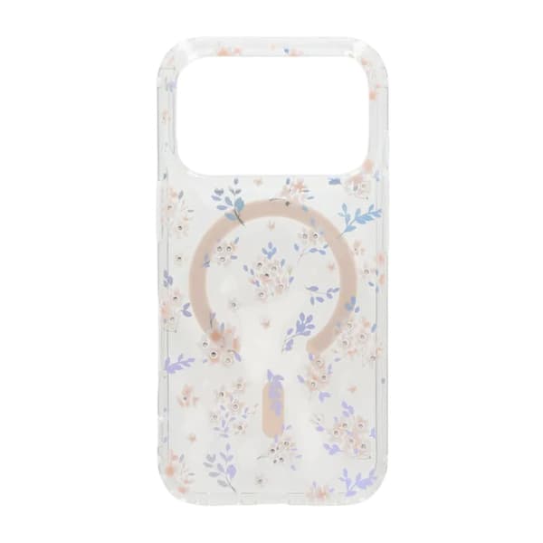 Graverat blommigt Mobilskal MagSafe för iPhone 17 Pro Max - Rosa