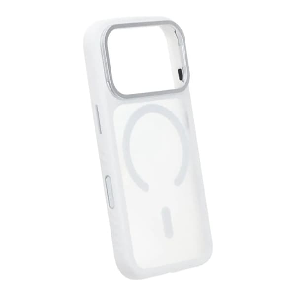 Smart Mirror Skin-Feel Magnetic Case with Built-in Lens Stand For iPhone 17 Pro Max White