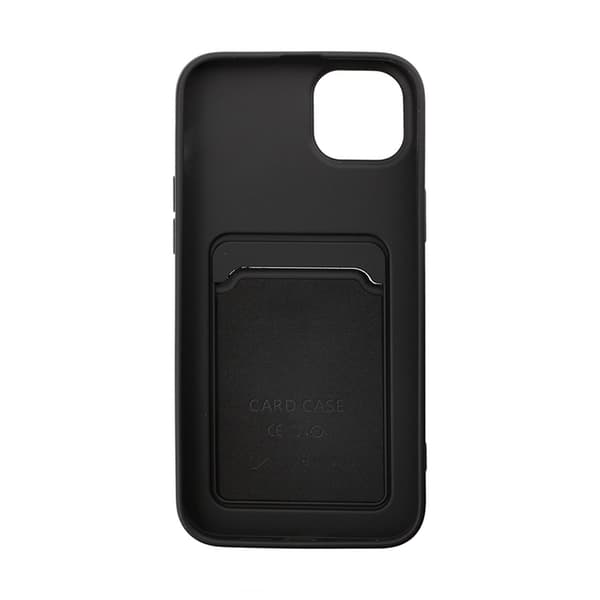 iPhone 14 Silicone Case with Card Holder - Black