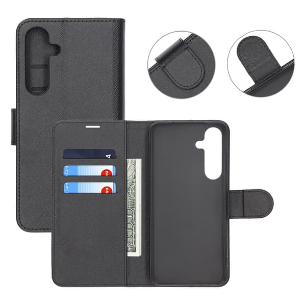 Samsung Galaxy S25 Plus Wallet Case with Stand - Black