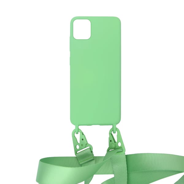 Silicone Strap and Necklace Case for iPhone 11 Pro Max - Green