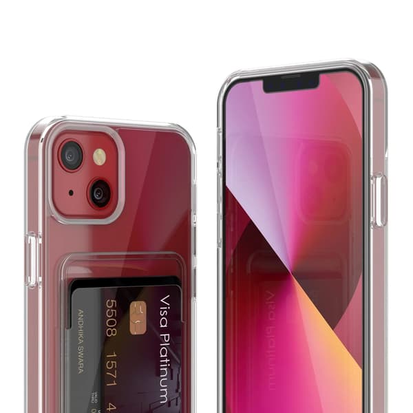 iPhone 13 Case with Card Holder TPU - Transparent