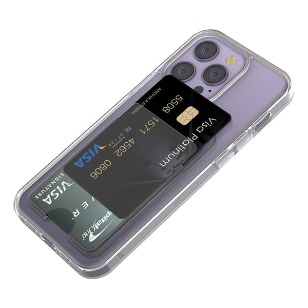 iPhone 15 Pro Max Case with Card Holder TPU - Transparent
