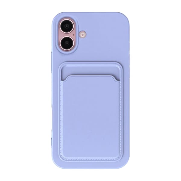 Silicone Case with Card Holder iPhone 16 - Purple