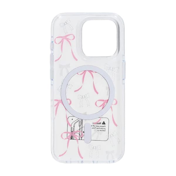 Case Magsafe for iPhone 15 Pro Max - Transparent with bow