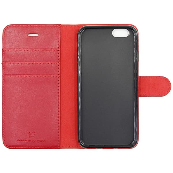 iPhone 6 and iPhone 6S Wallet Case Leather with Stand - Red