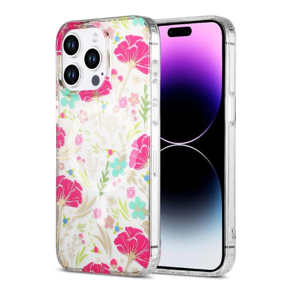 iPhone 14 Pro Max Case MagSafe - Flowers Red/Green
