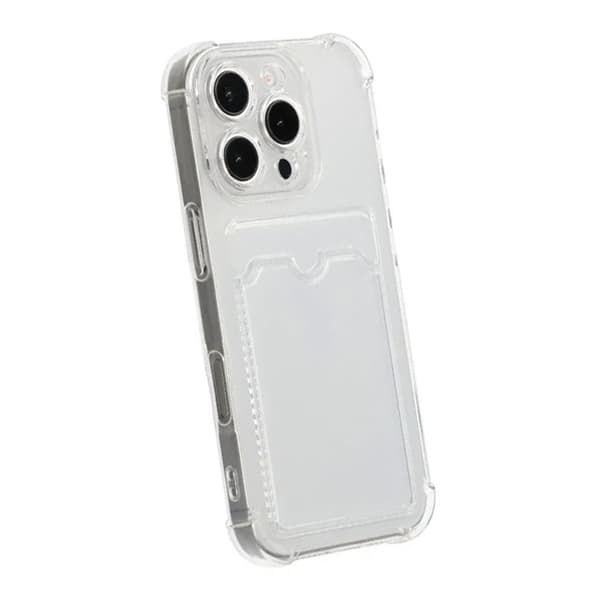 Shockproof Case with Card Holder iPhone 16 Pro Transparent