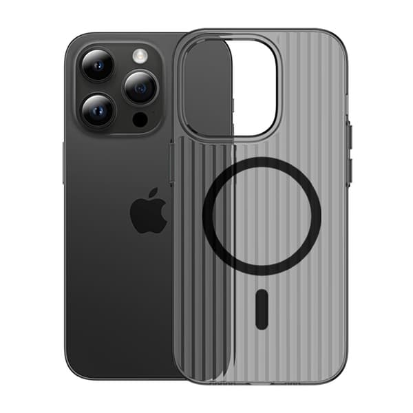 iPhone 15 Pro Max Mobilskal Korrugerad - Svart