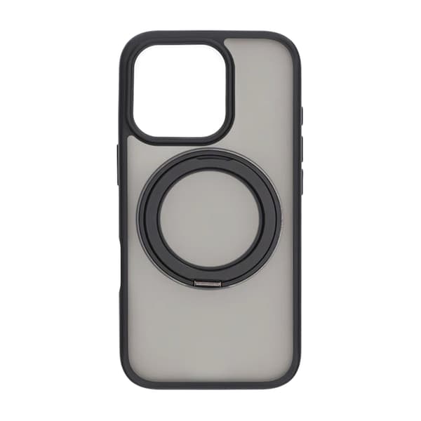 Matte case 360 rotating bracket Mobile Phone Case For iPhone 16 Pro Black