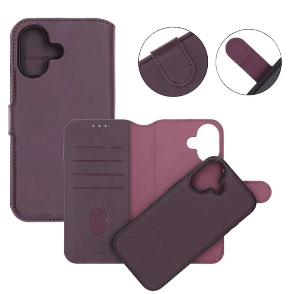 RV Magnetic Wallet Case iPhone 17 Dark Cherry