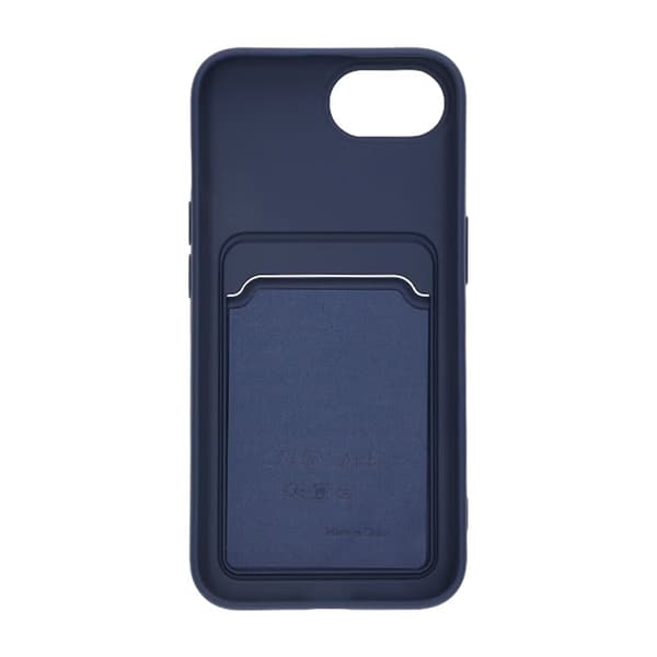 iPhone 16e Silicone Mobile Case with Card Holder - Blue