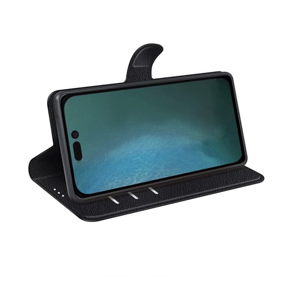 iPhone 14 Plus Wallet Case with Stand - Black