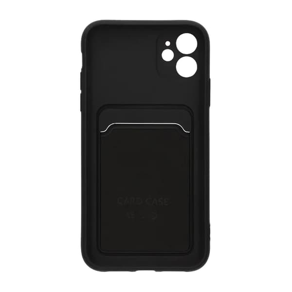 Silicone Case with Card Holder iPhone 11 - Black