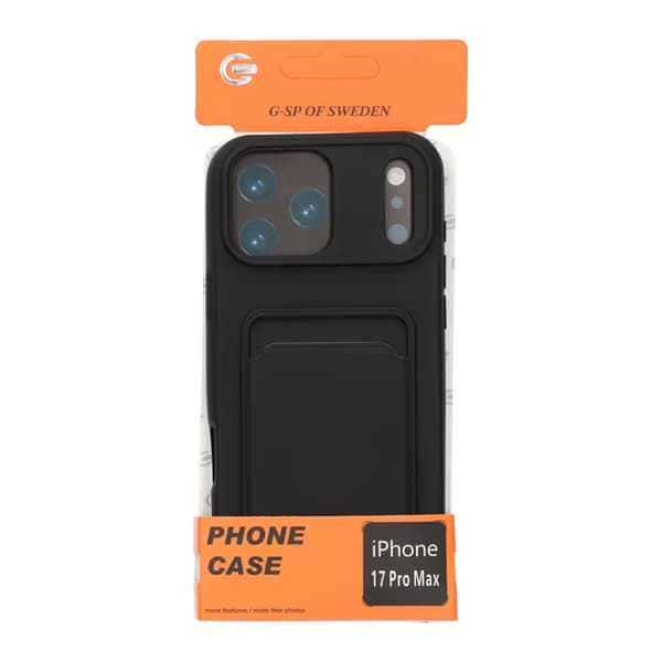 Silicone Case with Card Holder iPhone 17 Pro Max - Black