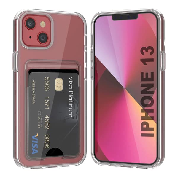 iPhone 13 Case with Card Holder TPU - Transparent