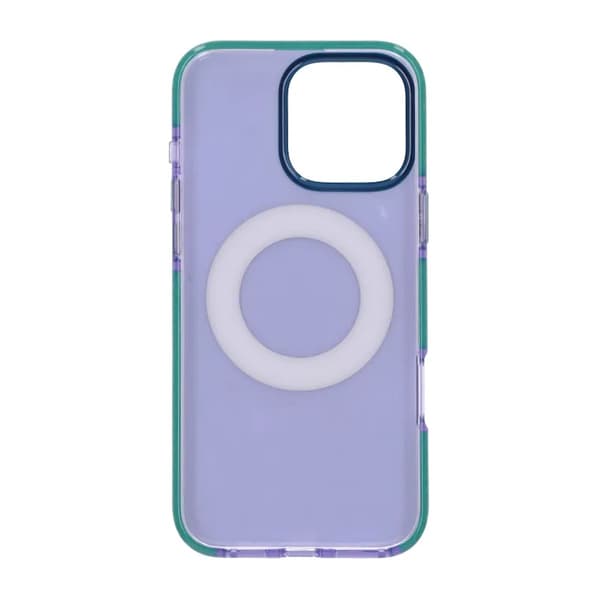 Iridescent Shockproof Case with 360 degree Rotatable Kickstand For iPhone 16 Pro Max Purple