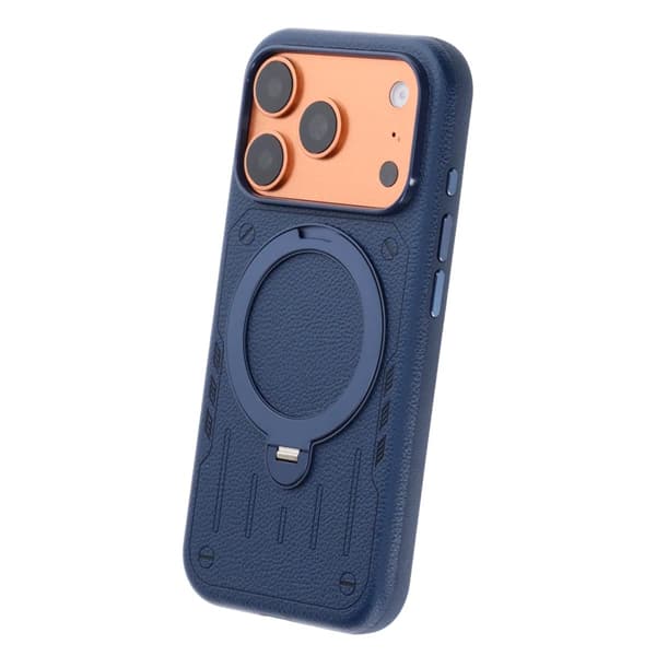 Mobilskal Mecha-stil med Roterbart Stativ till iPhone 17 Pro och 18 Pro - Blå