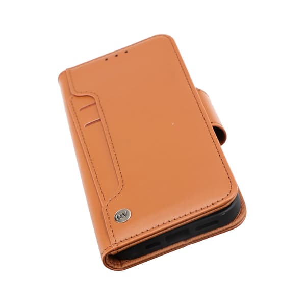 iPhone 14 Pro Plånboksfodral Extra Kortfack Rvelon - Brun