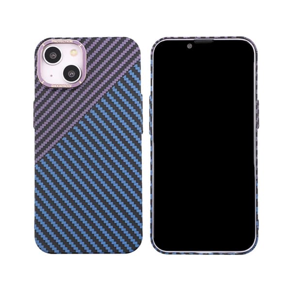 Kolfiber Skal iPhone 14 Plus - Lila & Blå