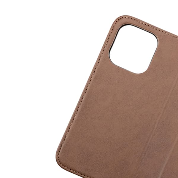 iPhone 14 Pro Max Plånboksfodral Läder Rvelon - Brun