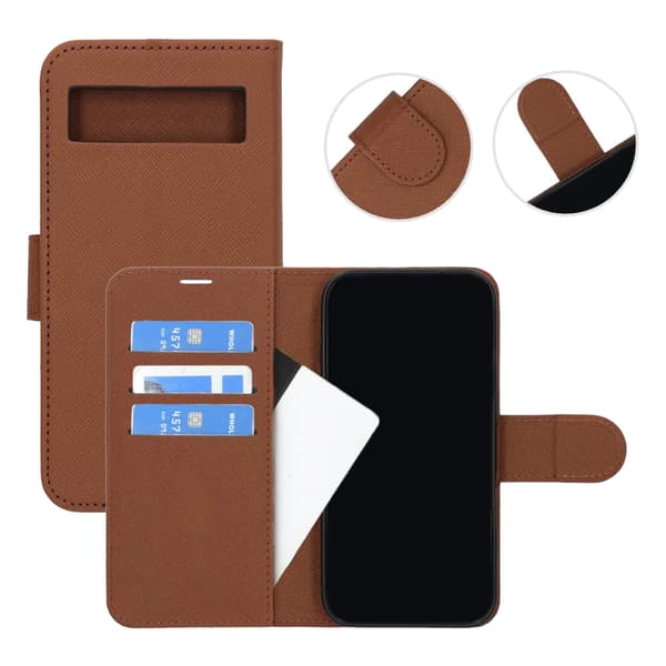 Google Pixel 8A Wallet Case with Stand - Brown