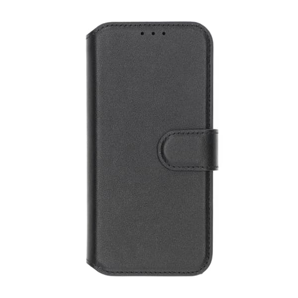 RV Genuine leather Wallet Case iPhone 16 Pro Max Black
