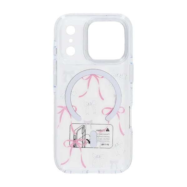 Case Magsafe for iPhone 17 Pro Max - Transparent with bow