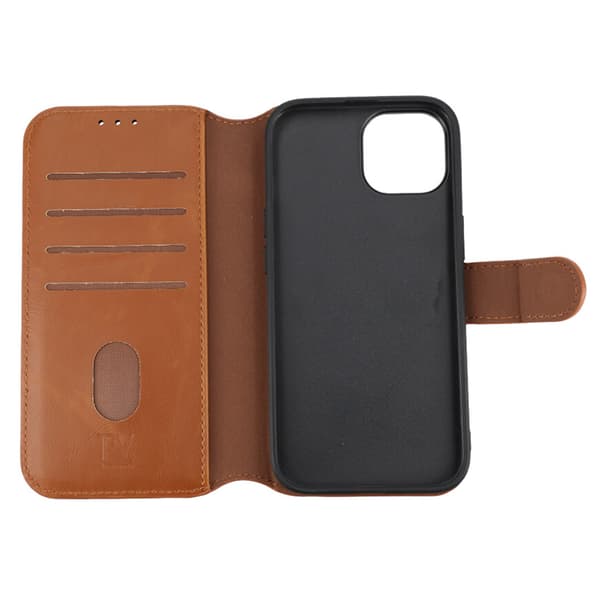 RV Magnetic Wallet Case iPhone 15 Brown