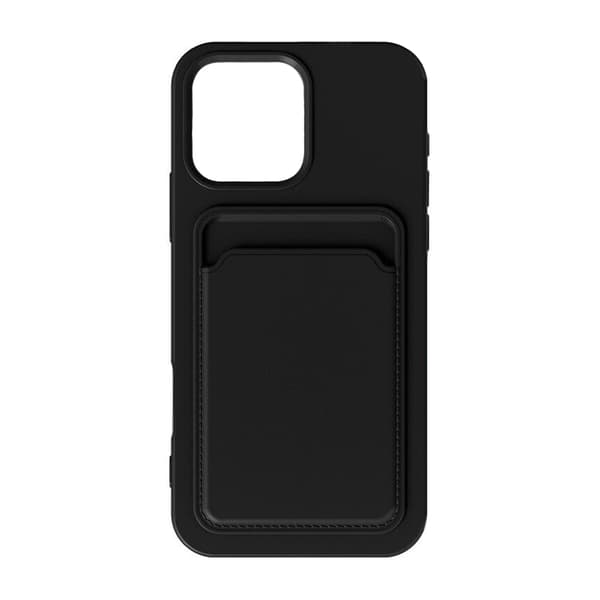 Silicone Case with Card Holder iPhone 16 Pro - Black