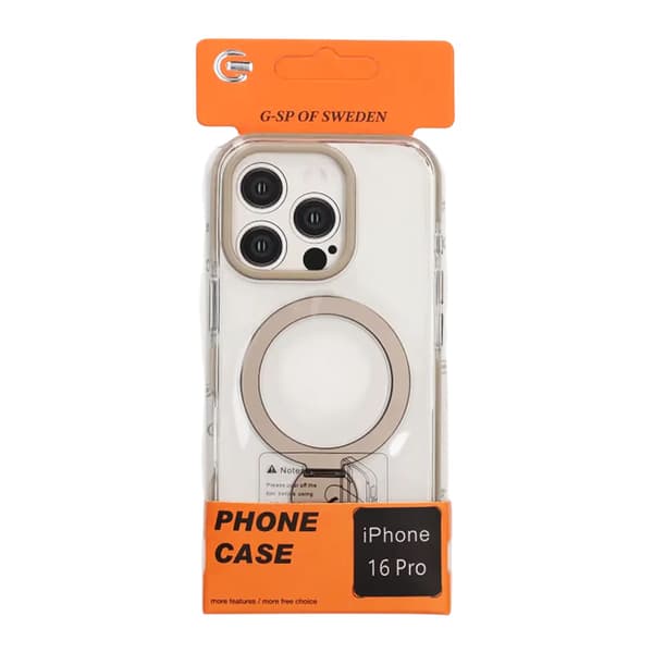 Pindun 360°Rotating Stand Magnetic Case For iPhone 16 Pro Gold