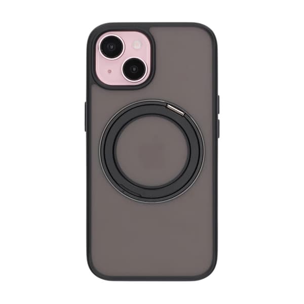 Matte case 360 ​​rotating bracket Mobile Phone Case For iPhone 15 Black