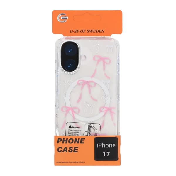 Mobilskal Magsafe till iPhone 17 - Transparent med rosett