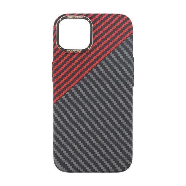 Kolfiber Skal iPhone 14 Plus - Röd & Svart