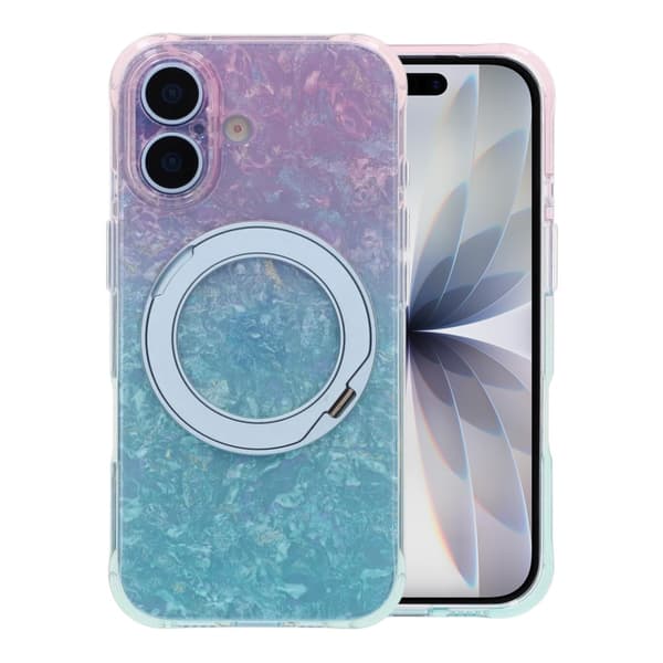 Ice Shell 360° Rotatable Magnetic Kickstand Phone Case - iPhone 17 Blue