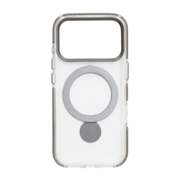 Skal Magsafe till iPhone 17 Pro - Transparent grå med ringstativ