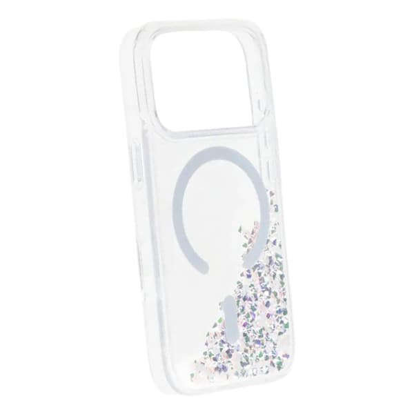 Diamond Quicksand Magnetic Case For iPhone 17 Pro Max White