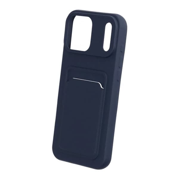 Mobilskal Silikon med Korthållare för iPhone 17 Pro Max - Blå