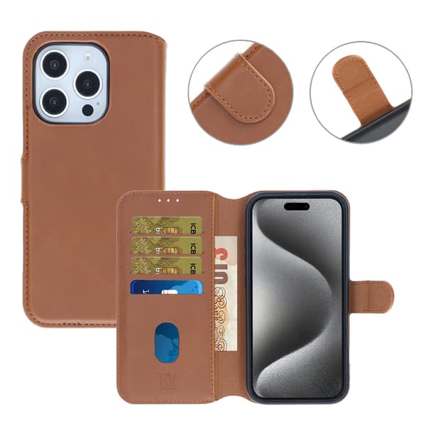 RV Magnetic Wallet Case iPhone 16 Pro Max Brown