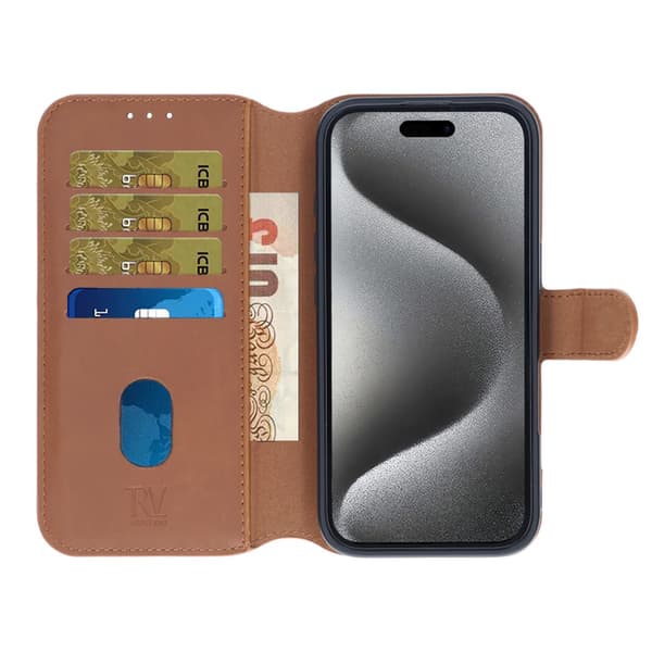 RV Magnetic Wallet Case iPhone 16 Pro Max Brown