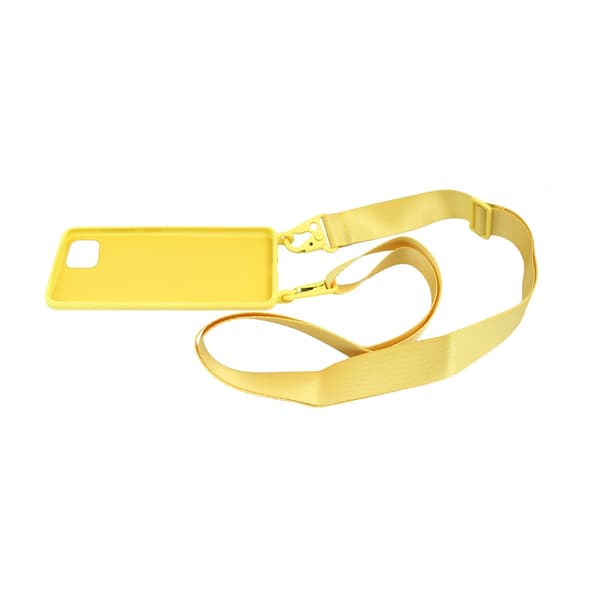 Silicone Strap and Necklace Case for iPhone 11 Pro Max - Yellow