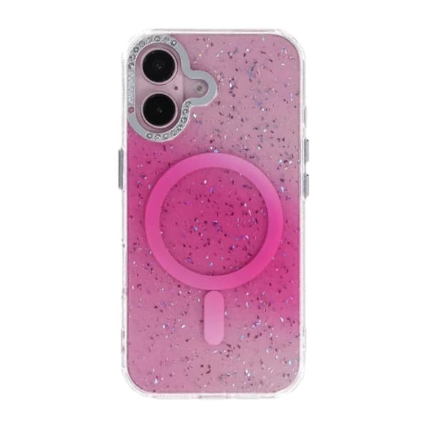 Glitter Diamond Magnetic Case - iPhone 16 Pink