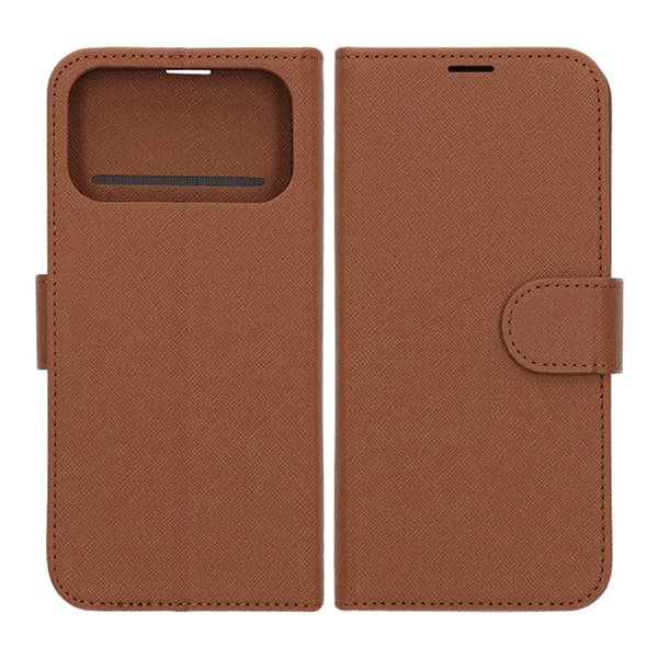 Plånboksfodral med stativ till iPhone 17 Pro Max - Brun