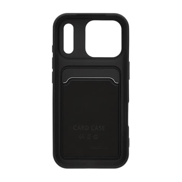 Silicone Mobile Case with Card Holder for iPhone 17 Pro - Black